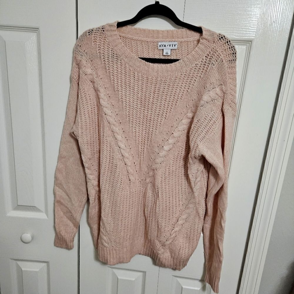 Women's Pink Sweater by Ava & Viv, NWOT New Without Tags Size XL